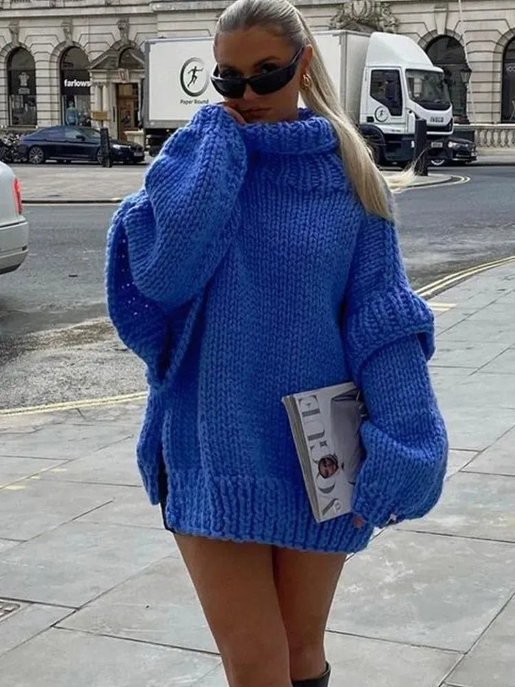 Oversize strikket genser
