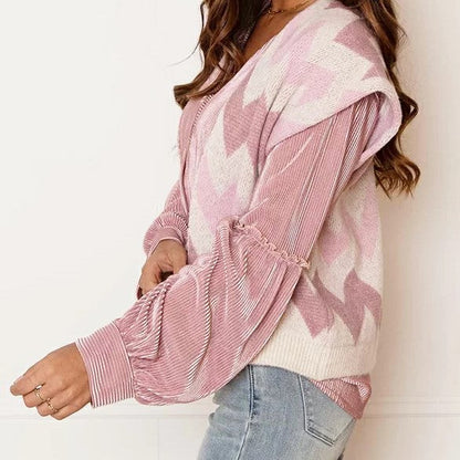 Elegant satengbluse med V-utringning