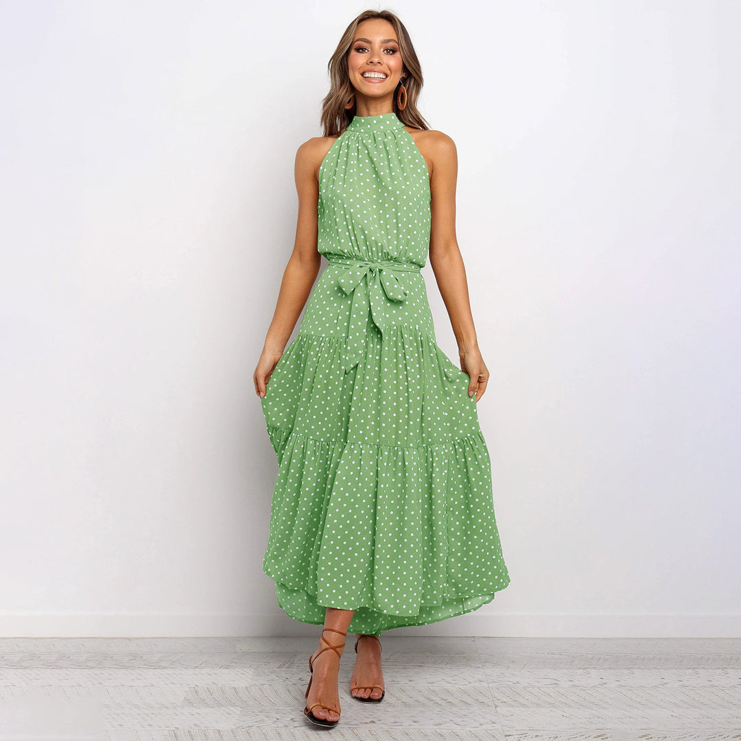 Elegant lang polka kjole