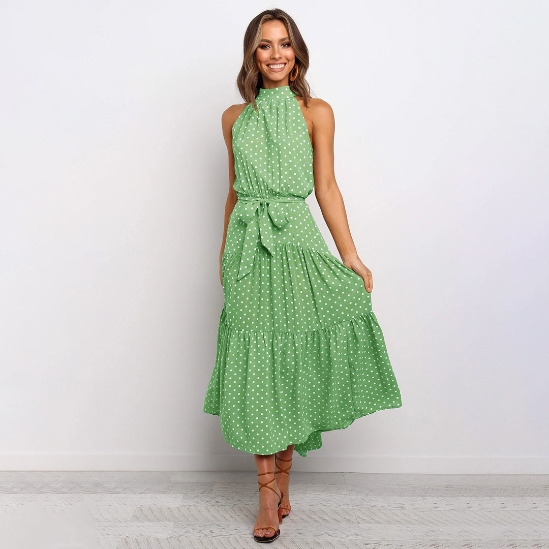 Elegant lang polka kjole