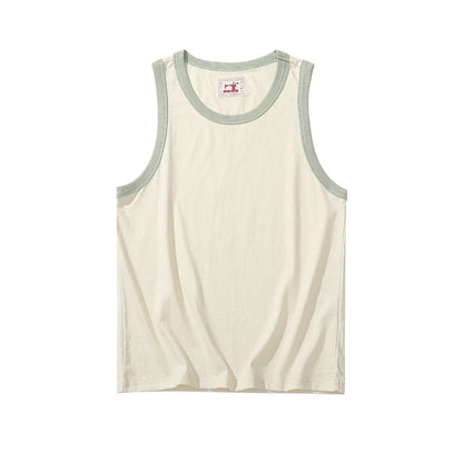 Oversized Tanktopp i 100 % Bomull til Herre – Ermeløs Retro Topp