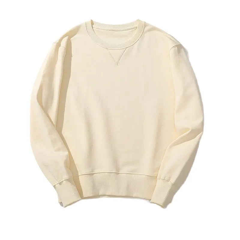 Tung Bomullsgenser for Menn – Oversized Vintergenser i Streetwear-stil | Myk, Varm og Komfortabel Hettefri Hoodie i Svart og Hvit