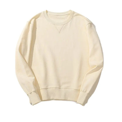 Tung Bomullsgenser for Menn – Oversized Vintergenser i Streetwear-stil | Myk, Varm og Komfortabel Hettefri Hoodie i Svart og Hvit