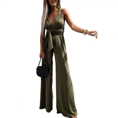 Elegant jumpsuit med korsrygg