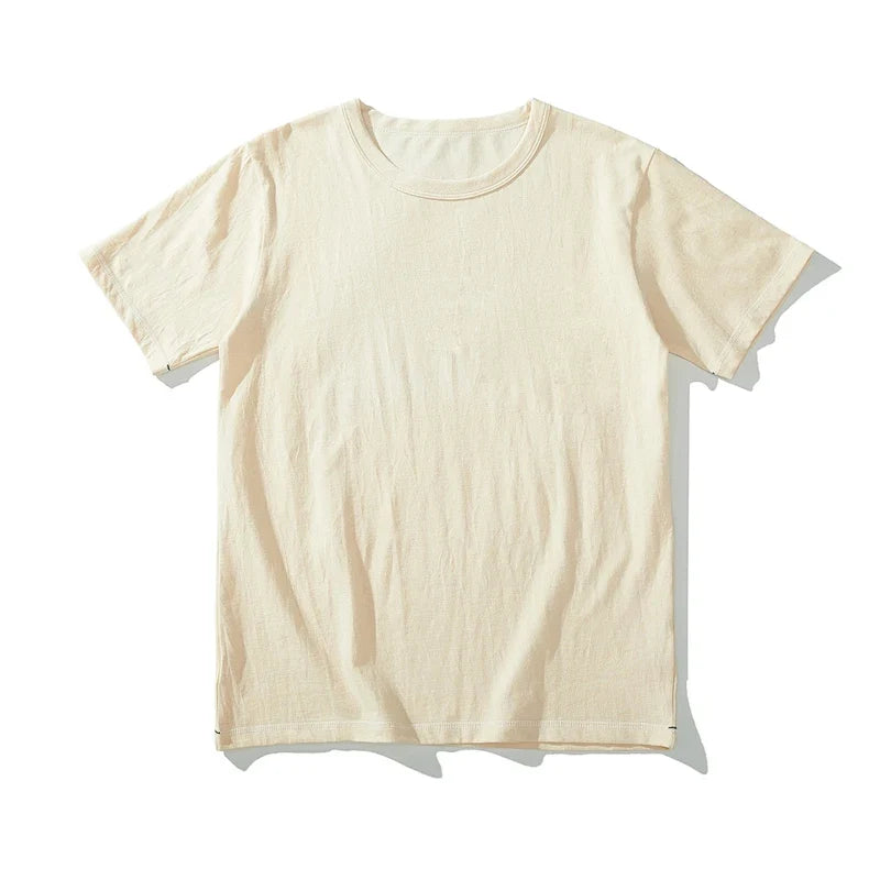 Bomulls T-skjorte Unisex – Minimalistisk Sommerstil i Naturlig Farge
