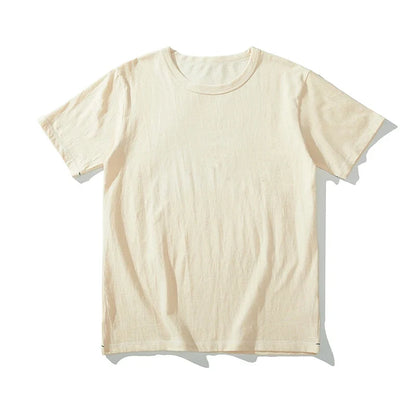 Bomulls T-skjorte Unisex – Minimalistisk Sommerstil i Naturlig Farge