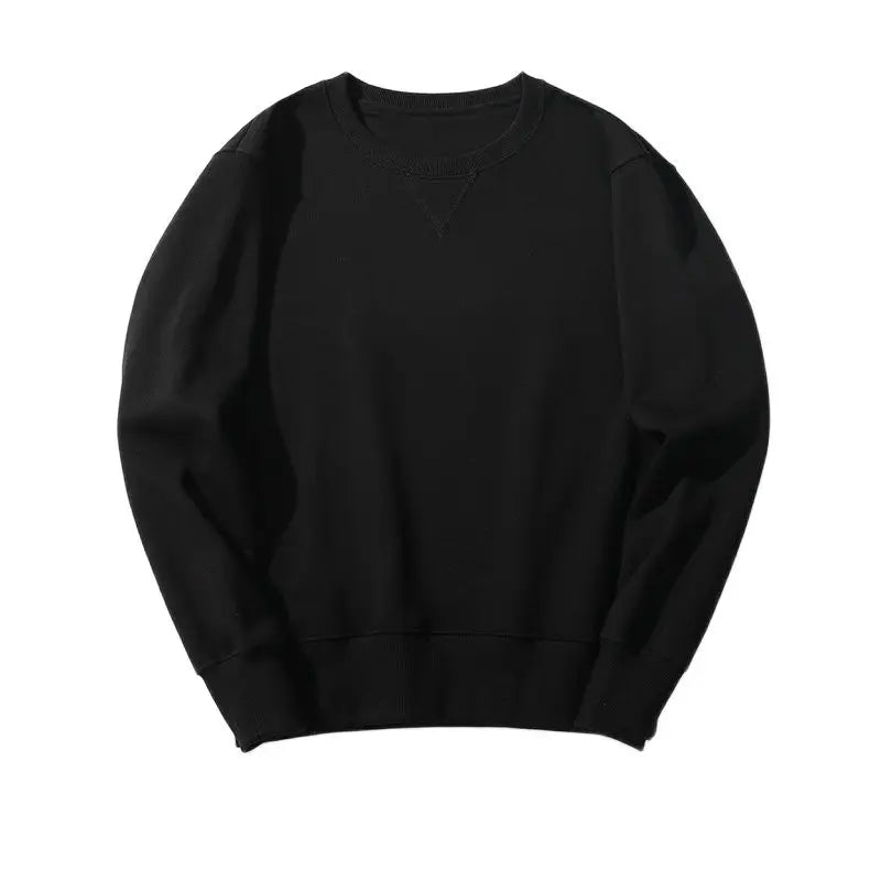 Tung Bomullsgenser for Menn – Oversized Vintergenser i Streetwear-stil | Myk, Varm og Komfortabel Hettefri Hoodie i Svart og Hvit