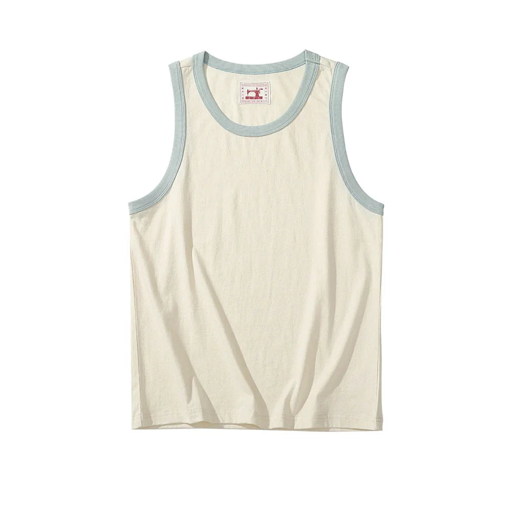 Oversized Tanktopp i 100 % Bomull til Herre – Ermeløs Retro Topp