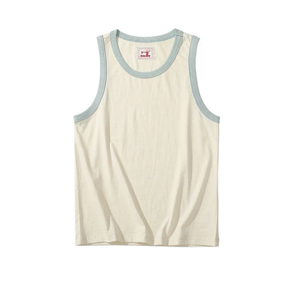 Oversized Tanktopp i 100 % Bomull til Herre – Ermeløs Retro Topp