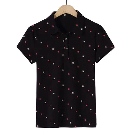Kortermet Bomullsskjorte til Dame – Slim Fit Sommertopp med Print
