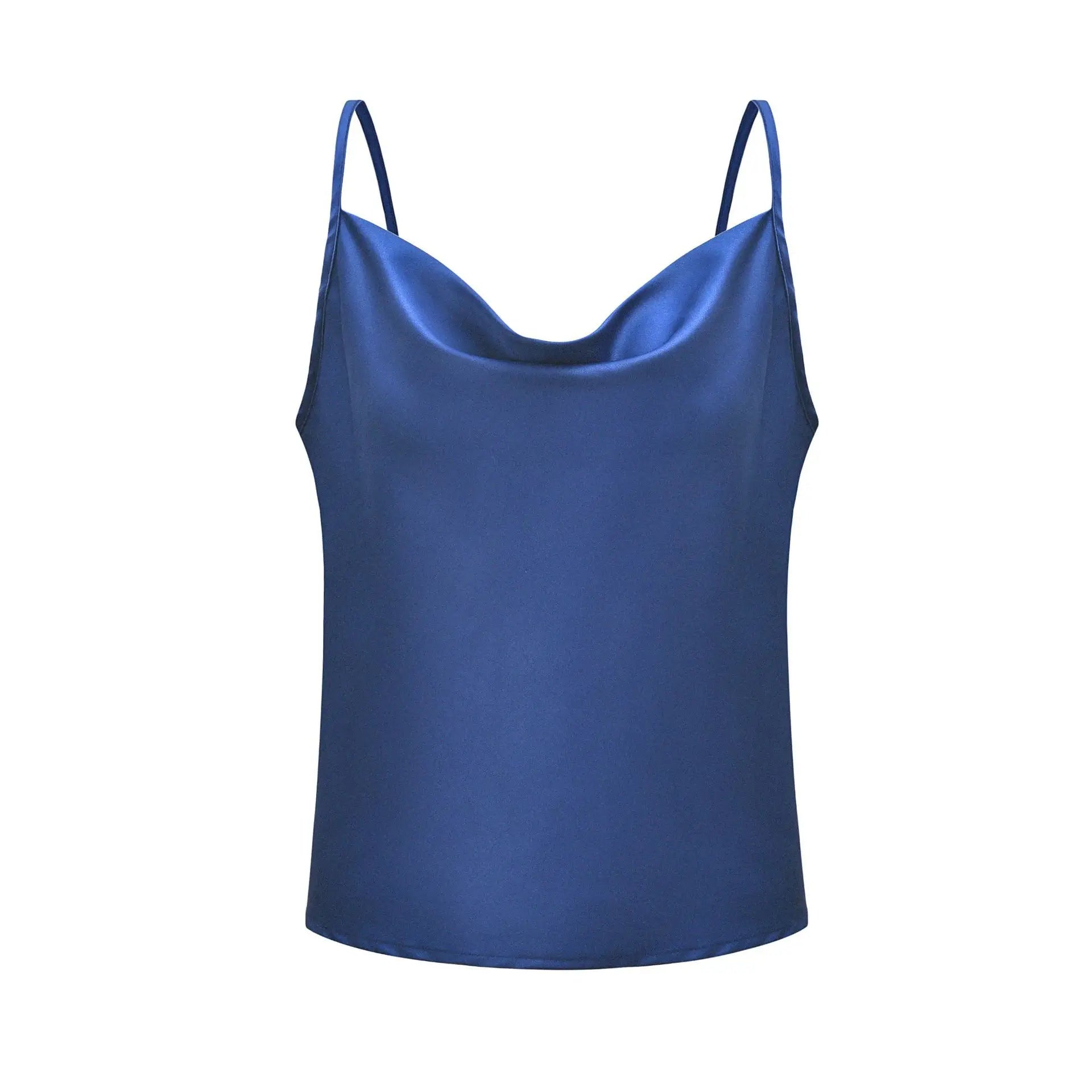 Hvit Satin Camitopp til Dame – Silkemyk Sommer Singlet med Stropper