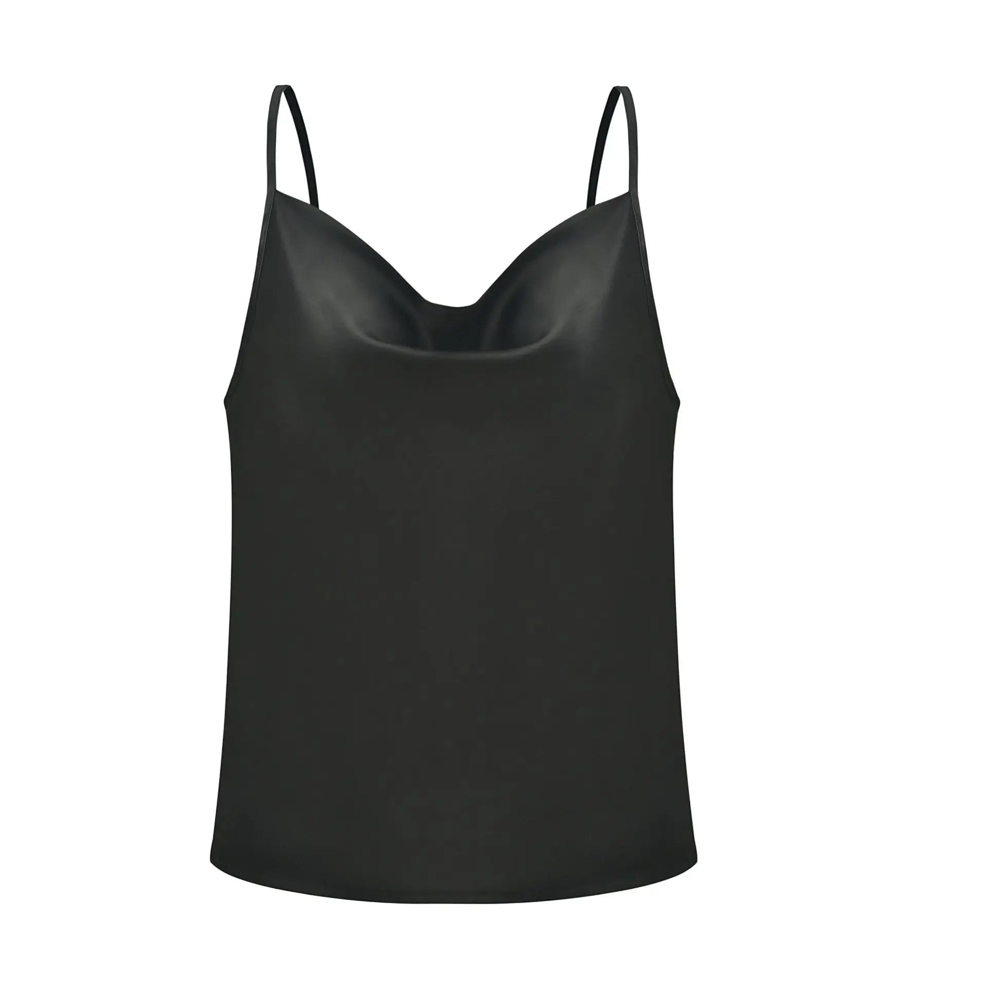 Hvit Satin Camitopp til Dame – Silkemyk Sommer Singlet med Stropper