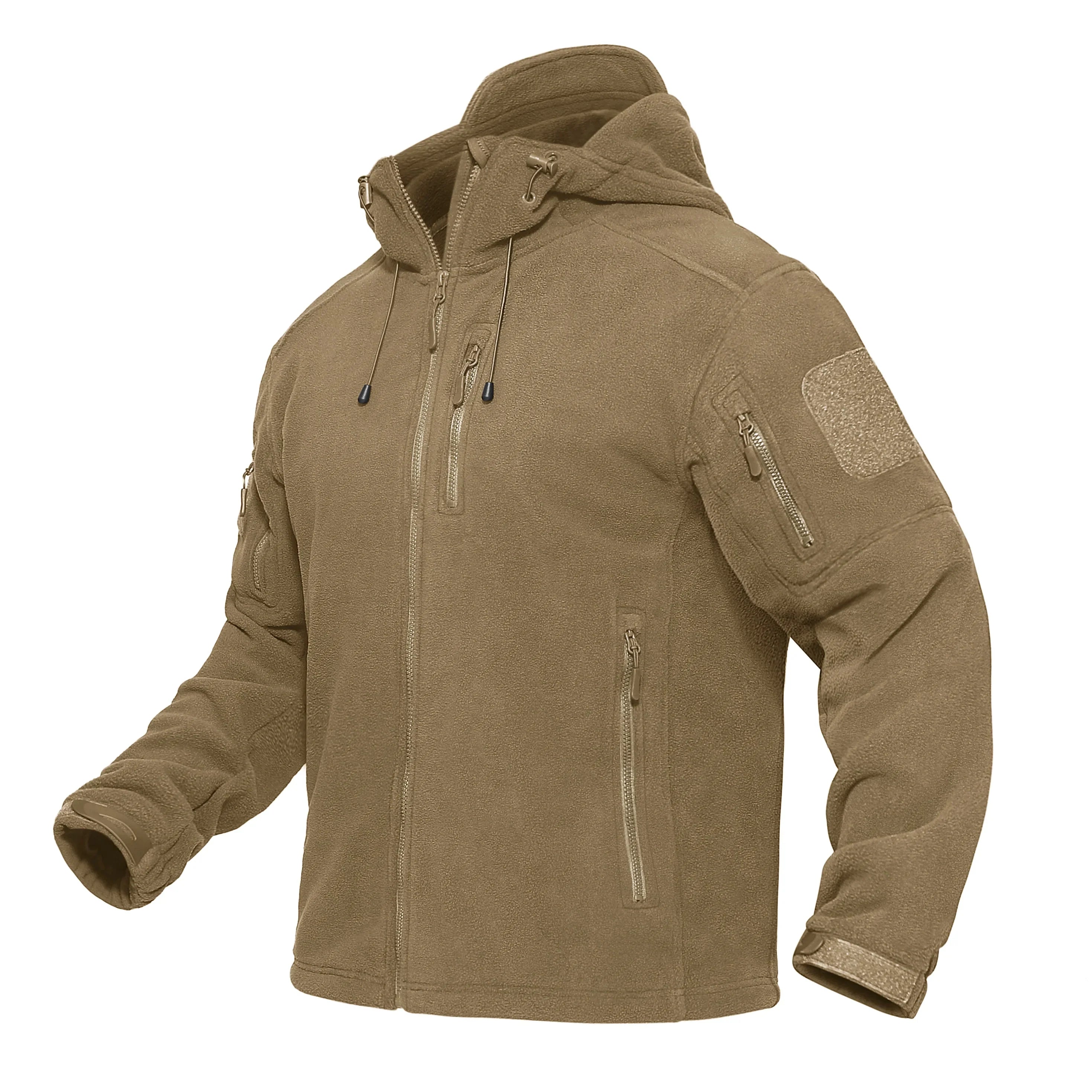 Herre Fleecejakke med Hette – Varm &amp; Vindbeskyttende | Full-Zip Ytterjakke til Vår &amp; Vinter