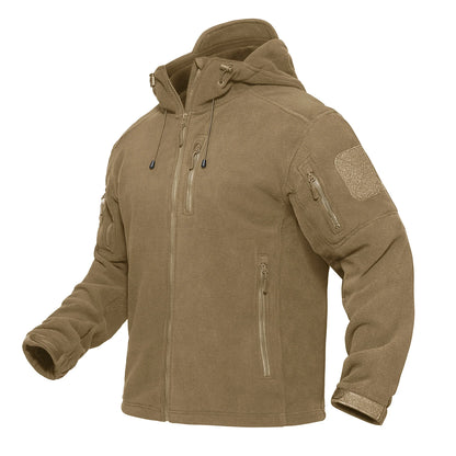Herre Fleecejakke med Hette – Varm &amp; Vindbeskyttende | Full-Zip Ytterjakke til Vår &amp; Vinter
