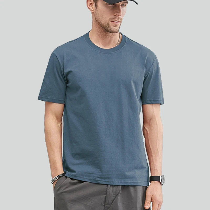 Unisex Basic T-skjorte i 100% Bomull – Oversized Ensfarget Topp for Menn, Kvinner og Ungdom | Komfortabel Sommertee