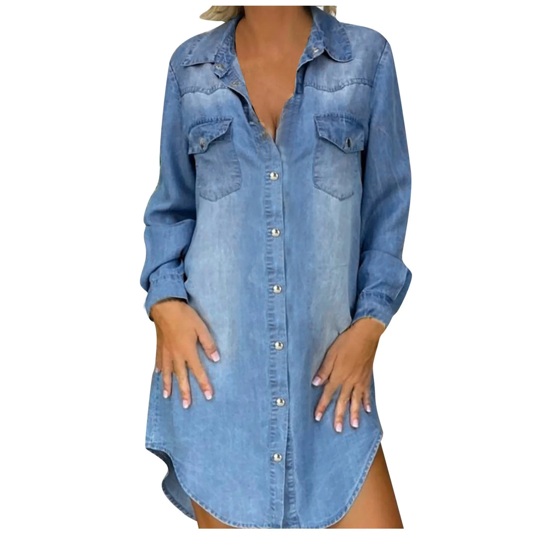 Skjortekjole i denim