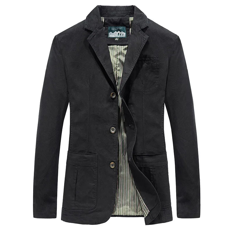 Blazer med flere lommer og én knapp for menn
