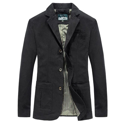 Blazer med flere lommer og én knapp for menn
