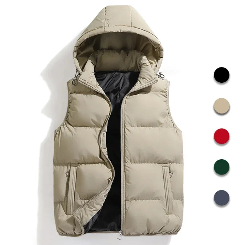 Vest med avtakbar hette