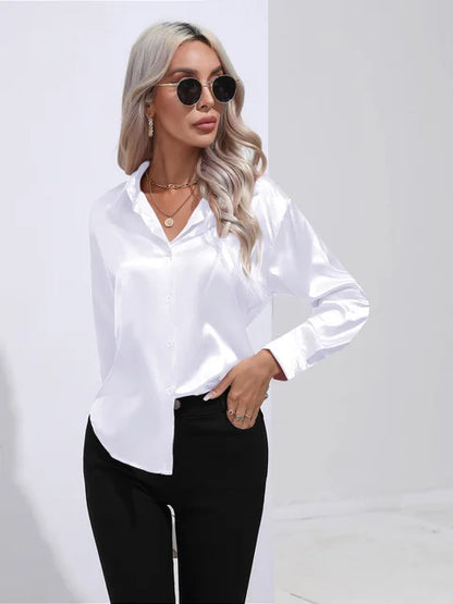 Elegant bluse i sateng
