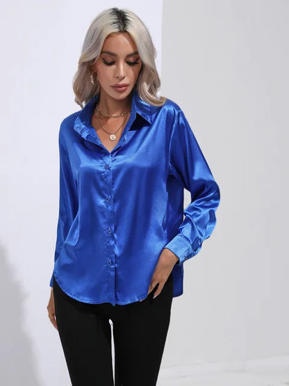 Elegant bluse i sateng