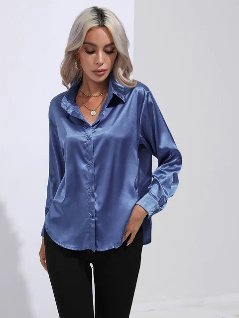 Elegant bluse i sateng