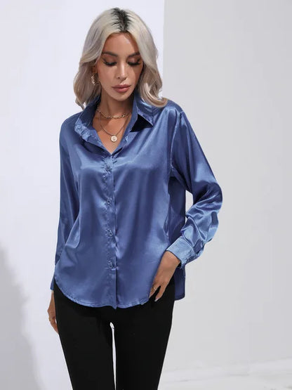 Elegant bluse i sateng