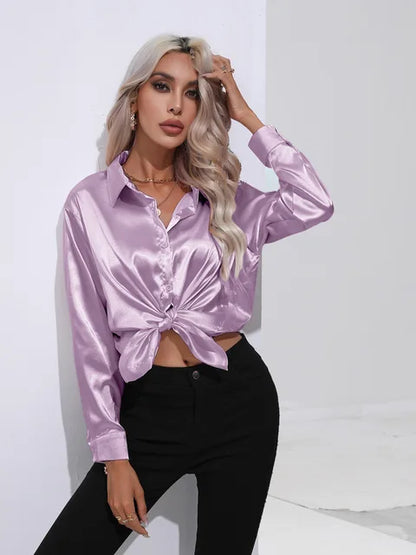 Elegant bluse i sateng