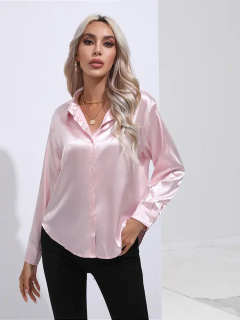 Elegant bluse i sateng