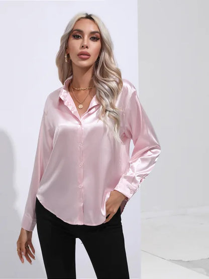 Elegant bluse i sateng