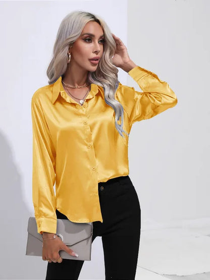 Elegant bluse i sateng