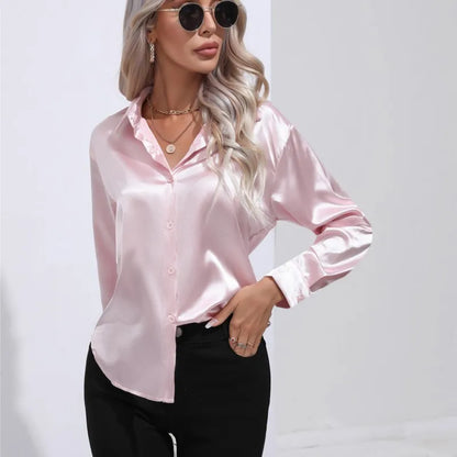 Elegant bluse i sateng