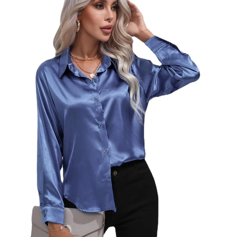 Elegant bluse i sateng