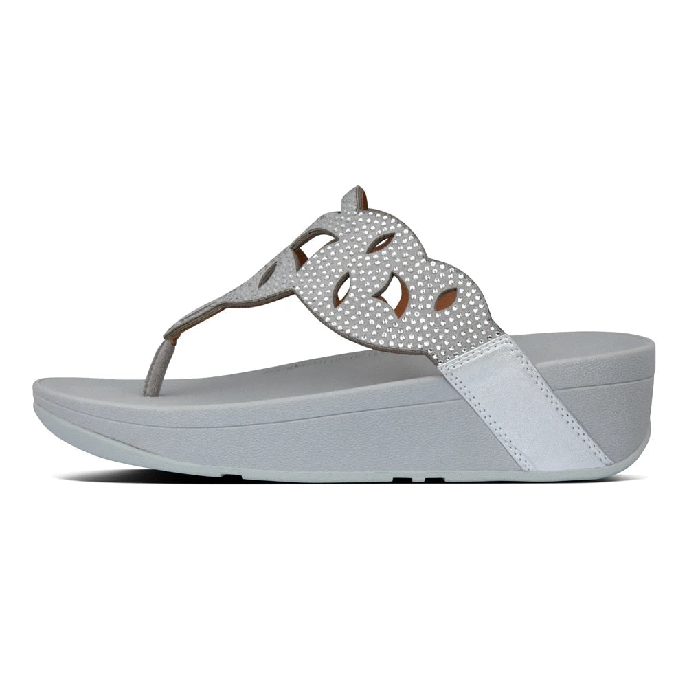 Flip-Flops med tykk såle laget av ekte skinn