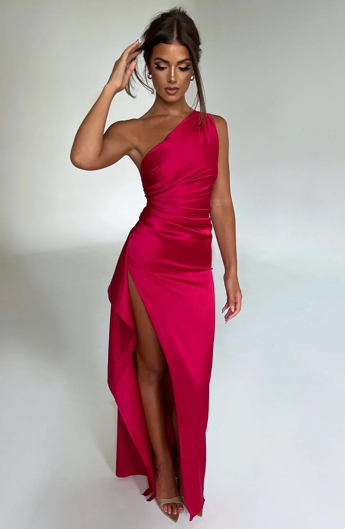 Satin Kvelds Maxi Kjole