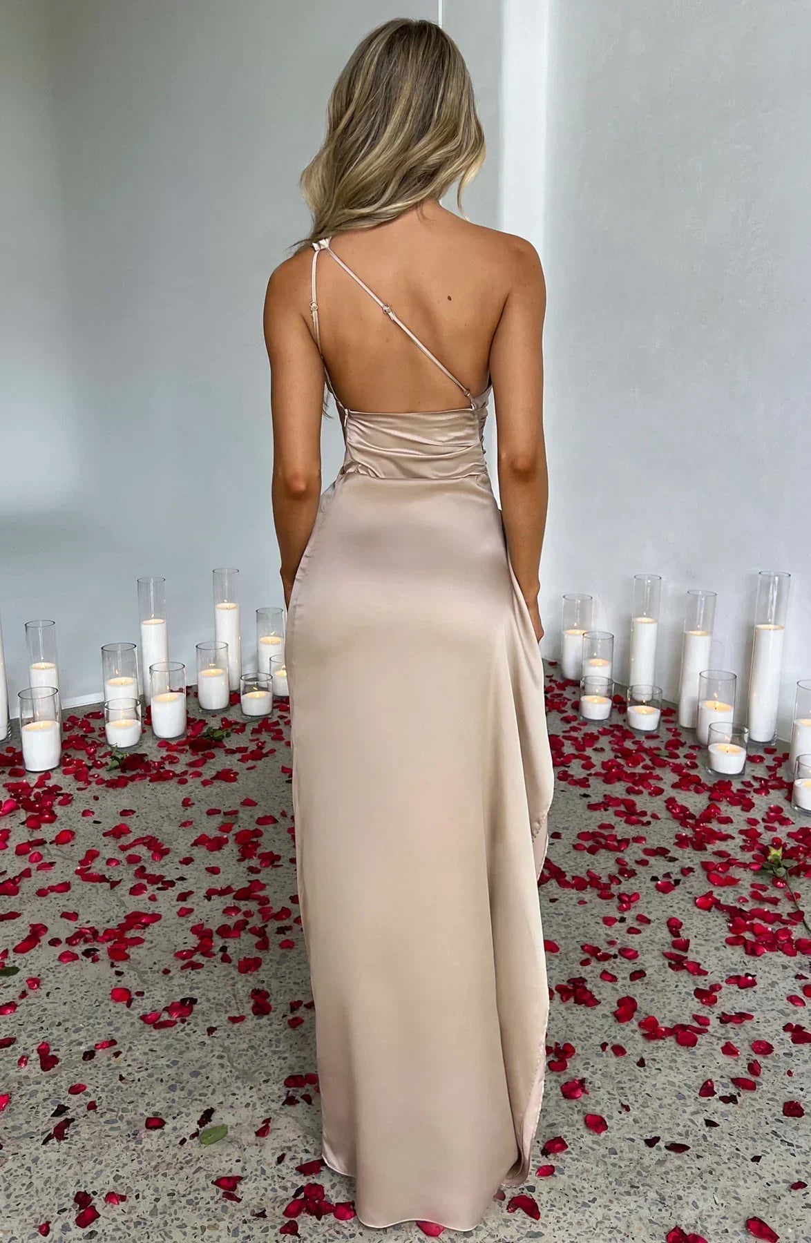 Satin Kvelds Maxi Kjole