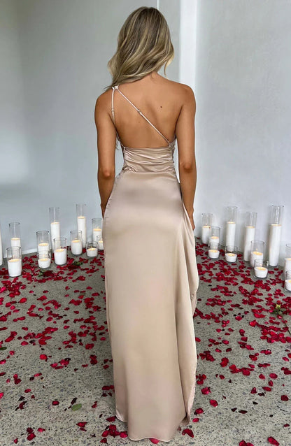 Satin Kvelds Maxi Kjole