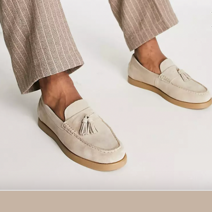 Klassiske loafers i semsket skinn for menn