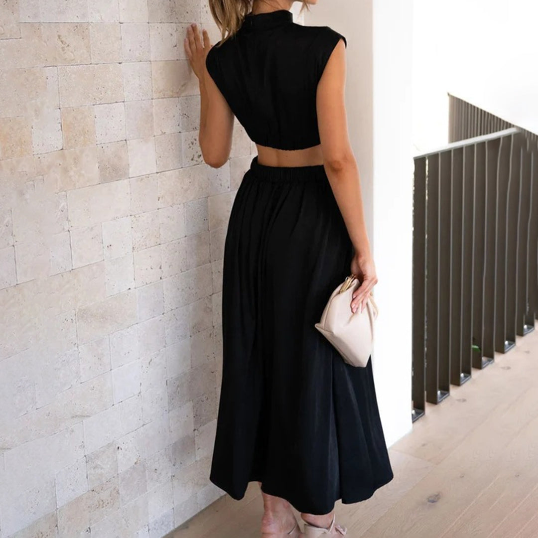 Elegant ermeløs kjole