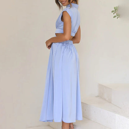 Elegant ermeløs kjole