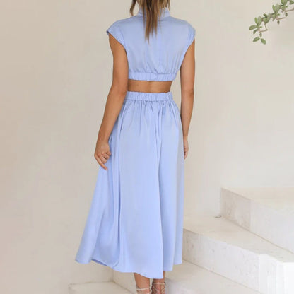 Elegant ermeløs kjole