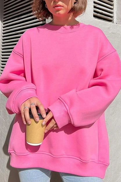 Kvinne Oversized sweatshirt med rund hals