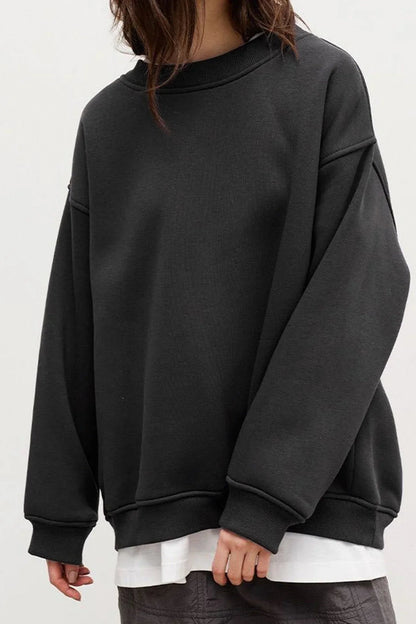 Kvinne Oversized sweatshirt med rund hals
