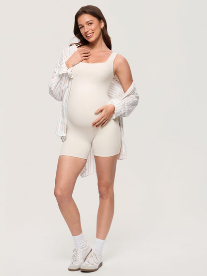 Gravid playsuit med firkantet hals – Airsofta romper med innebygd BH