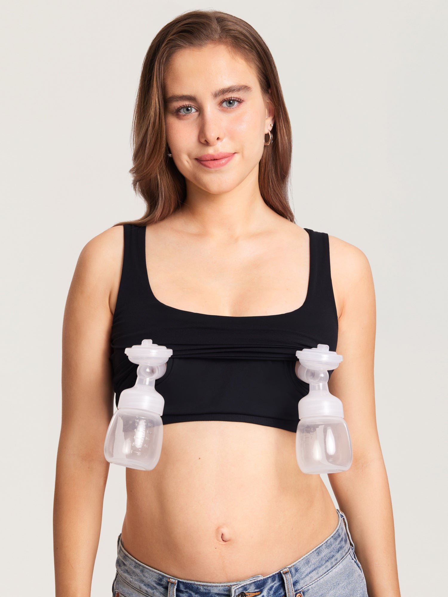 Pumpe-BH i croptop-modell – Natrelax® handsfree pumpetopp