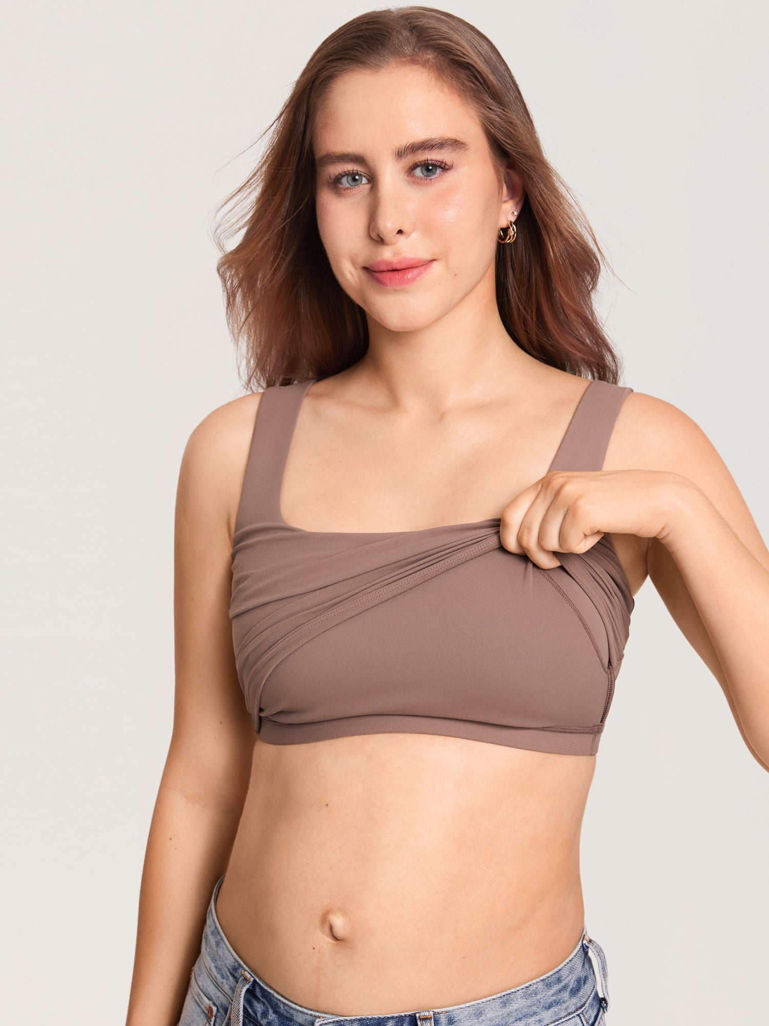 Pumpe-BH i croptop-modell – Natrelax® handsfree pumpetopp