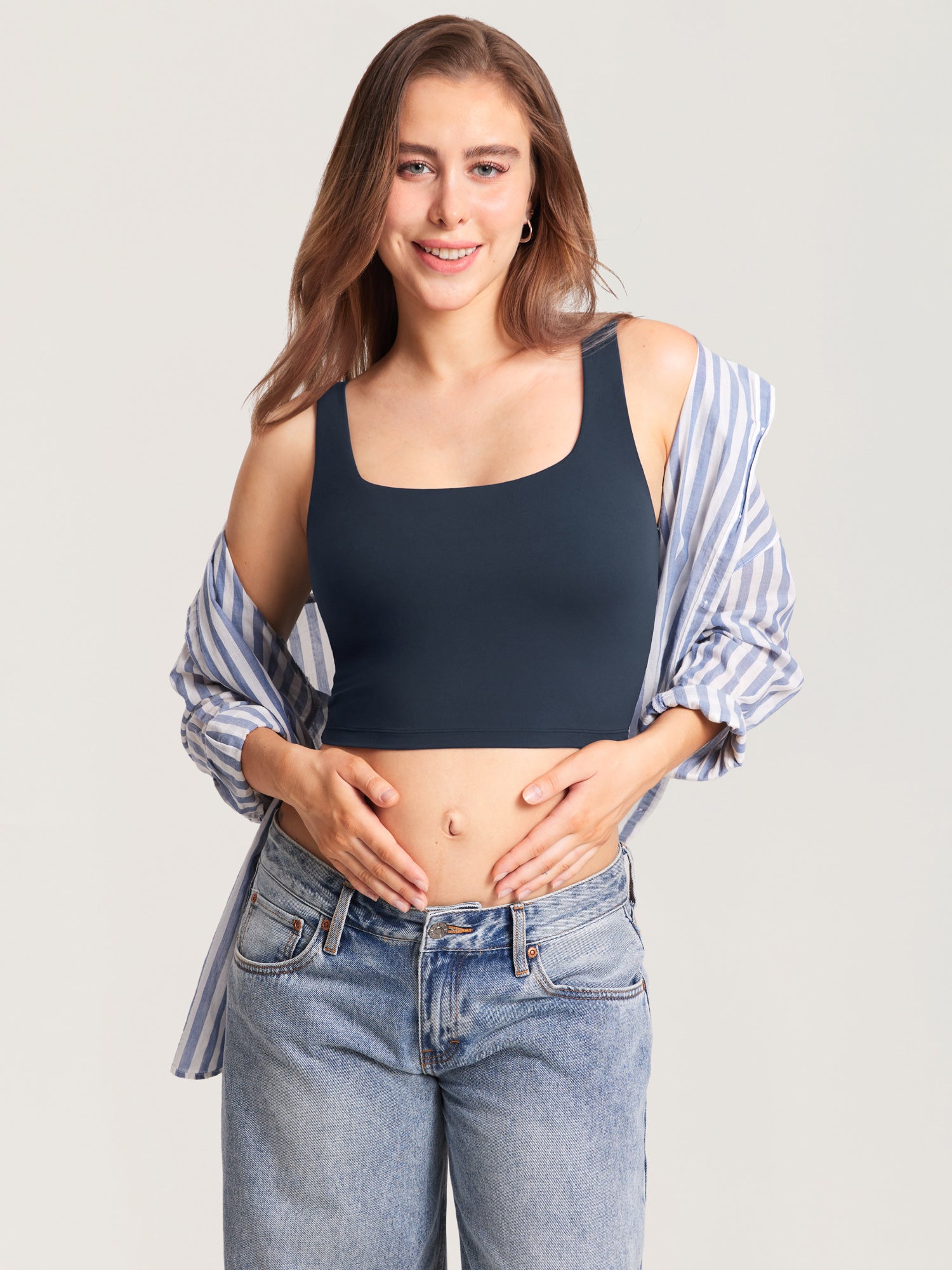 Pumpe-BH i croptop-modell – Natrelax® handsfree pumpetopp