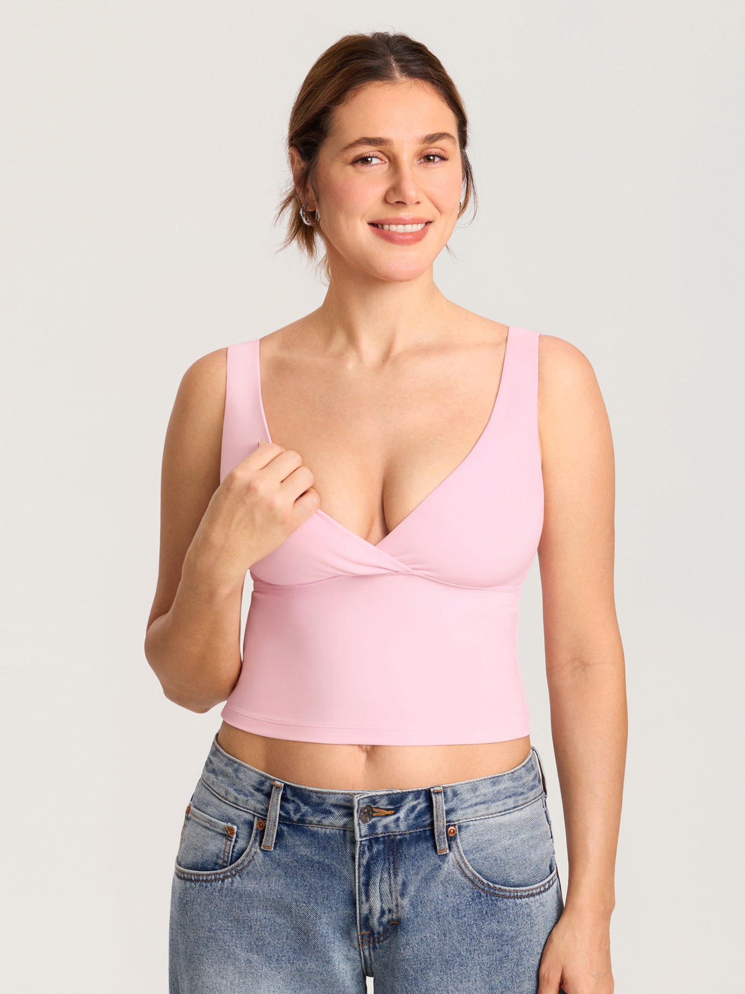 Ammetopp med omslag i croptop-modell – Natrelax® ammesinglet