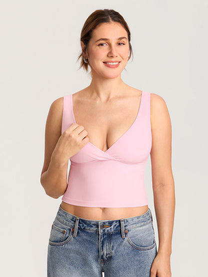 Ammetopp med omslag i croptop-modell – Natrelax® ammesinglet