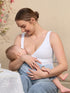 Ammetopp med omslag i croptop-modell – Natrelax® ammesinglet – Hvit